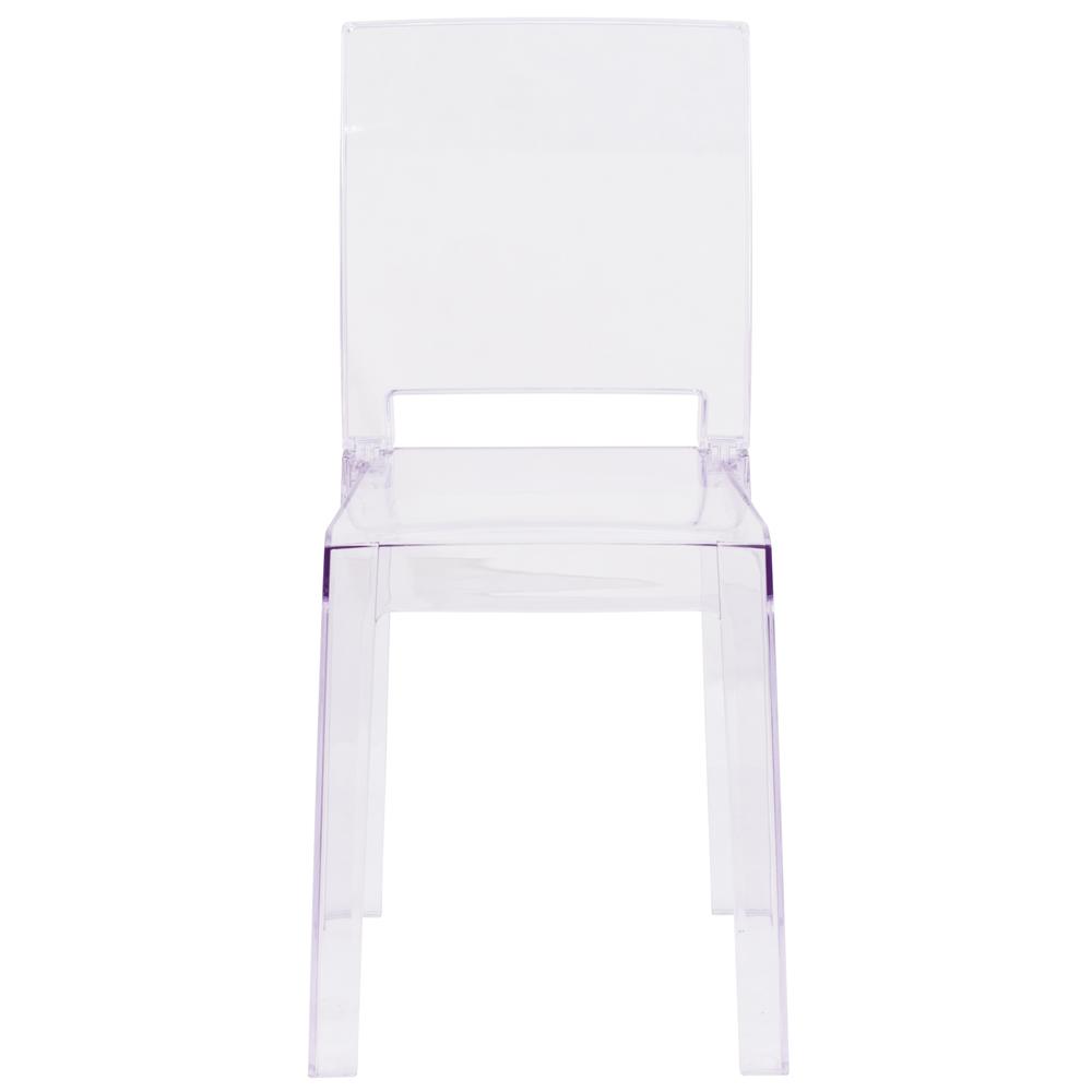 Ghost Chair with Square Back in Transparent Crystal. Picture 4