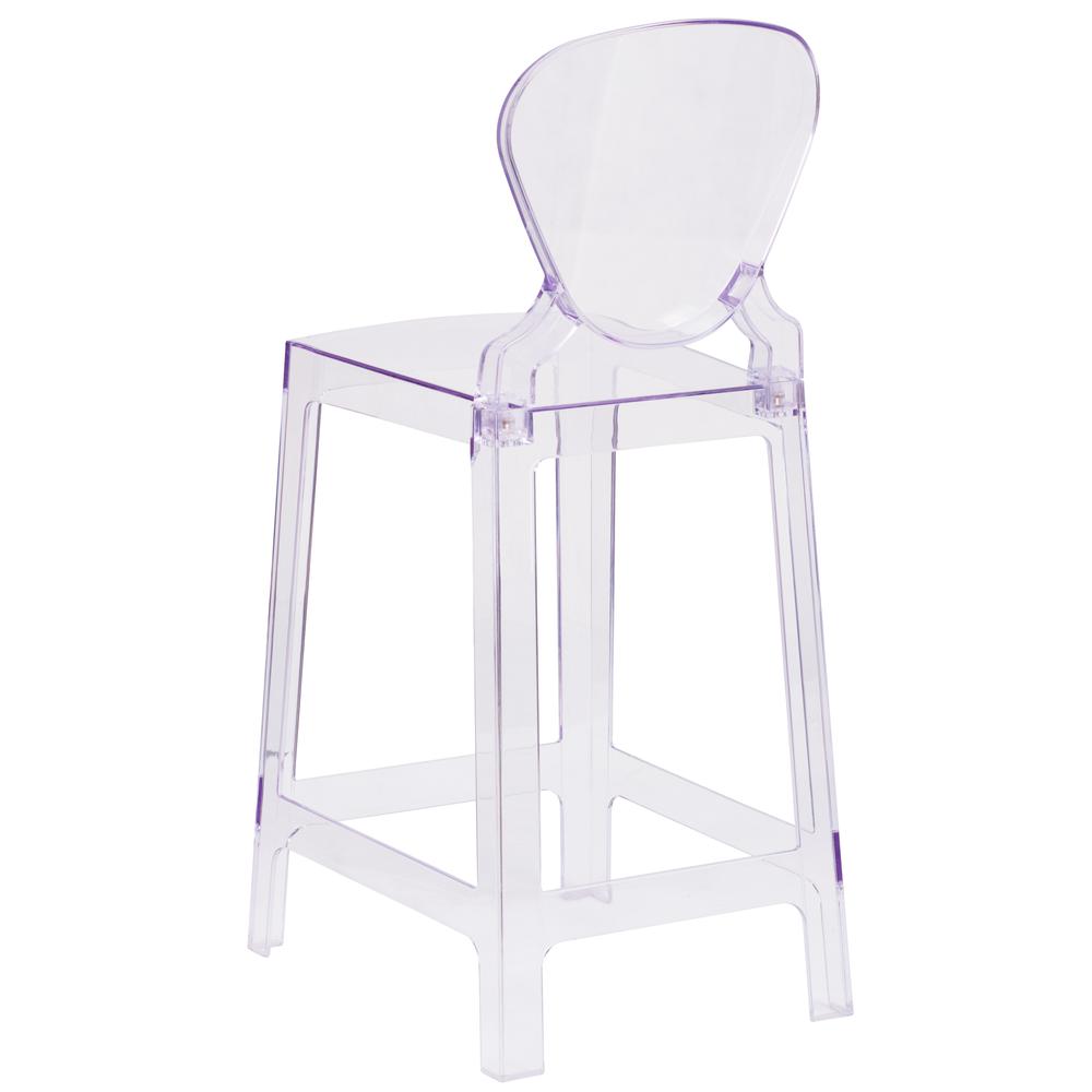 Ghost Counter Stool with Tear Back in Transparent Crystal. Picture 3