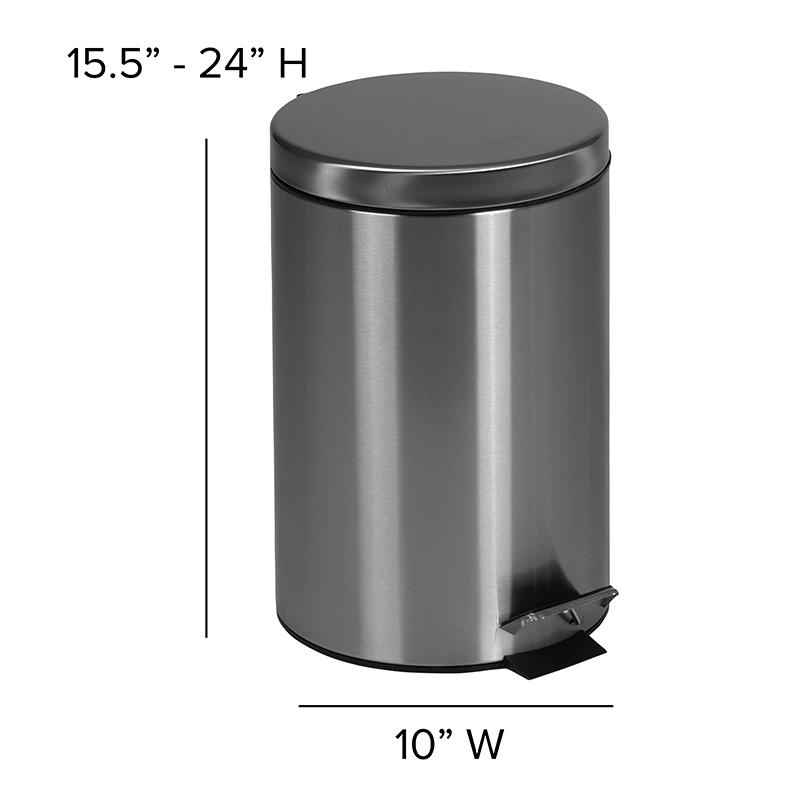 Stainless Steel Fingerprint Resistant Soft Close, Step Trash Can - 5.3 Gallons. Picture 5