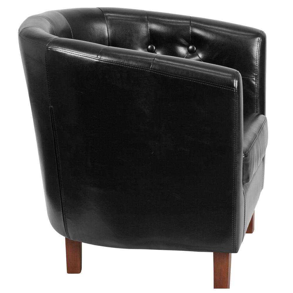 HERCULES Cranford Series Black LeatherSoft Tufted Barrel Chair. Picture 2