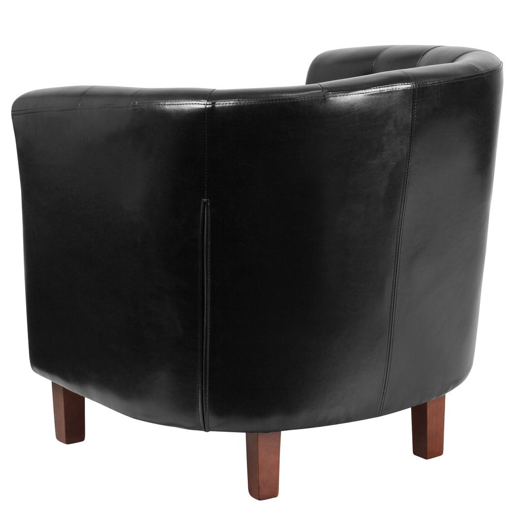 HERCULES Cranford Series Black LeatherSoft Tufted Barrel Chair. Picture 3