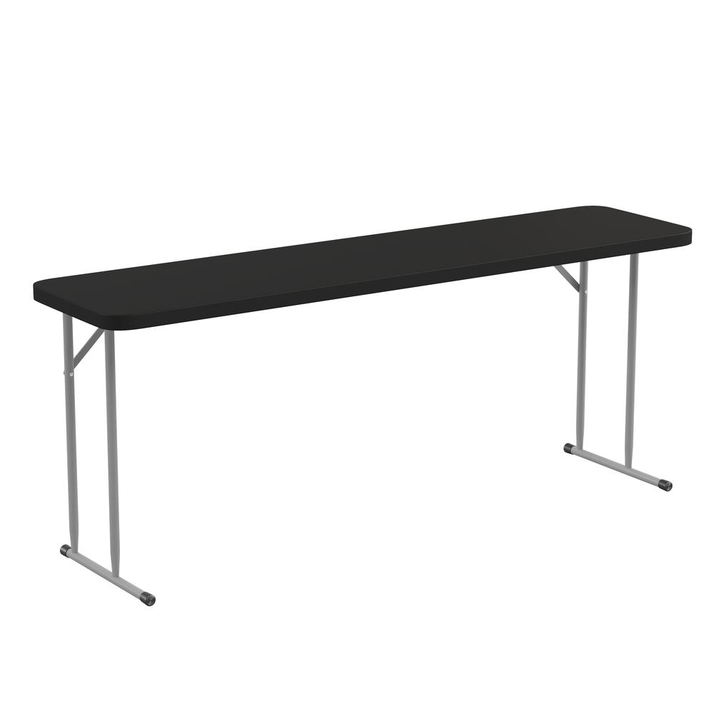 6-Foot Black Plastic Folding Training Table. Picture 1