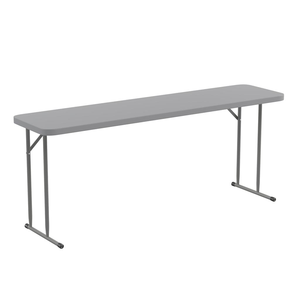 6-Foot Gray Plastic Folding Training Table. Picture 1