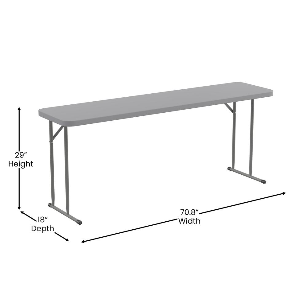 6-Foot Gray Plastic Folding Training Table. Picture 6