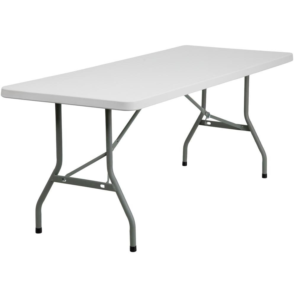6-Foot Granite in White Plastic Folding Table. The main picture.