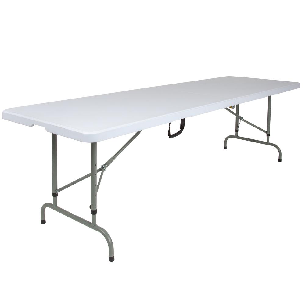 8-Foot Height Bi-Fold Granite White Plastic Banquet and Event Folding Table. Picture 1