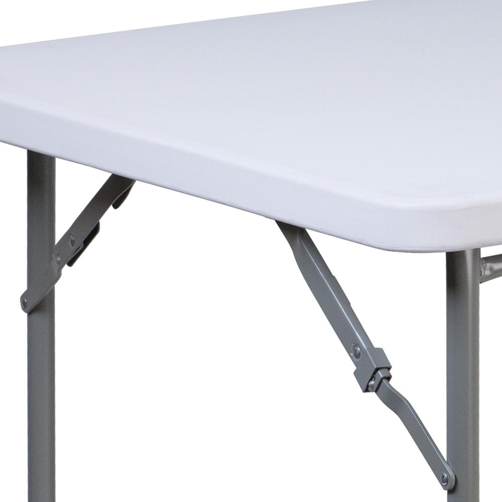 2.81-Foot Square Granite White Plastic Folding Table. Picture 4