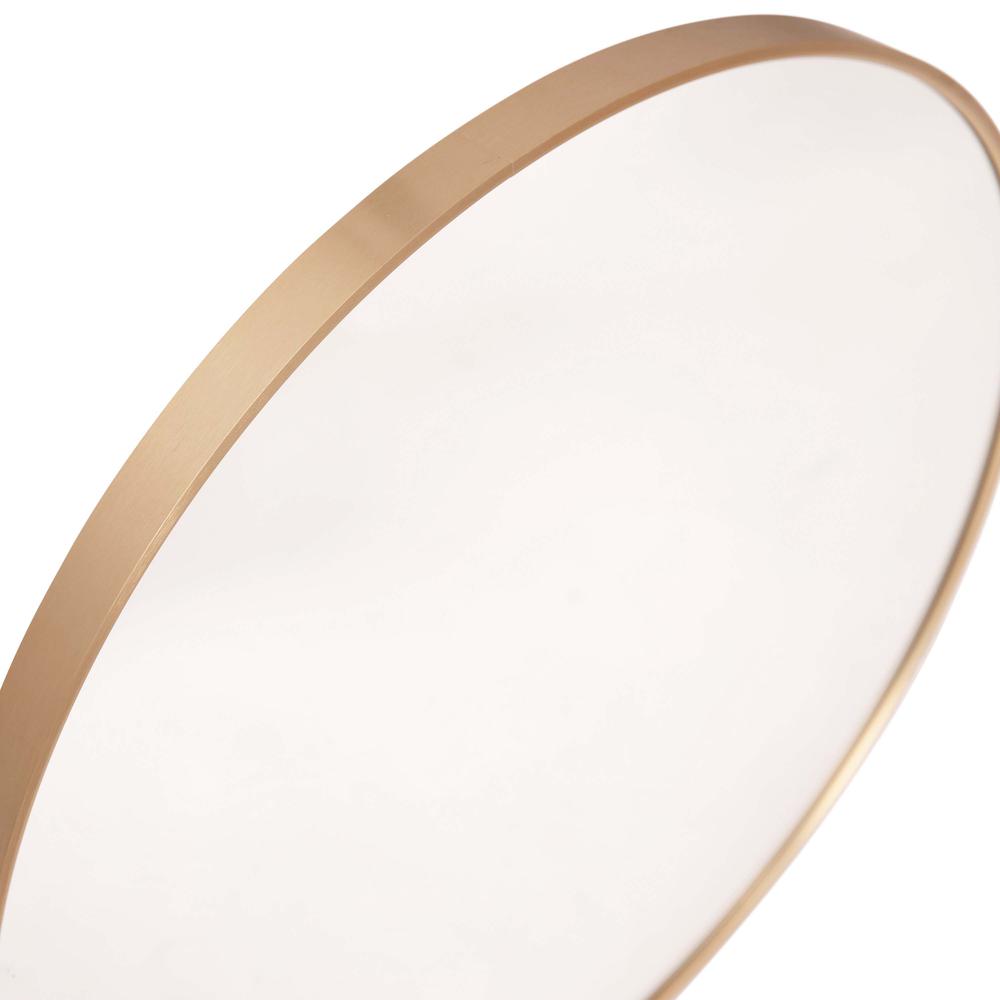 30" Round Gold Metal Framed Wall Mirror - Large Accent Mirror for Bathroom, Vanity, Entryway, Dining Room, & Living Room. Picture 10
