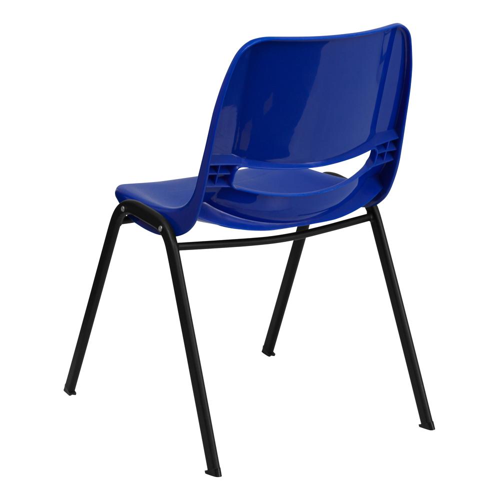 HERCULES Series 440 lb. Capacity Kid's Navy Ergonomic Shell Stack Chair with Black Frame and 12" Seat Height. Picture 3