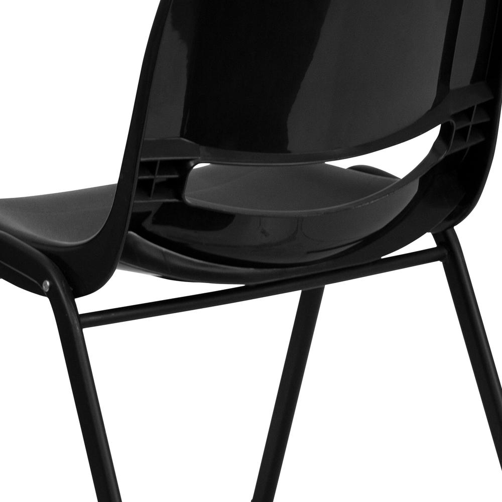 661 lb. Capacity Black Ergonomic Shell Stack Chair with Black Frame and 16'' Seat Height. Picture 7