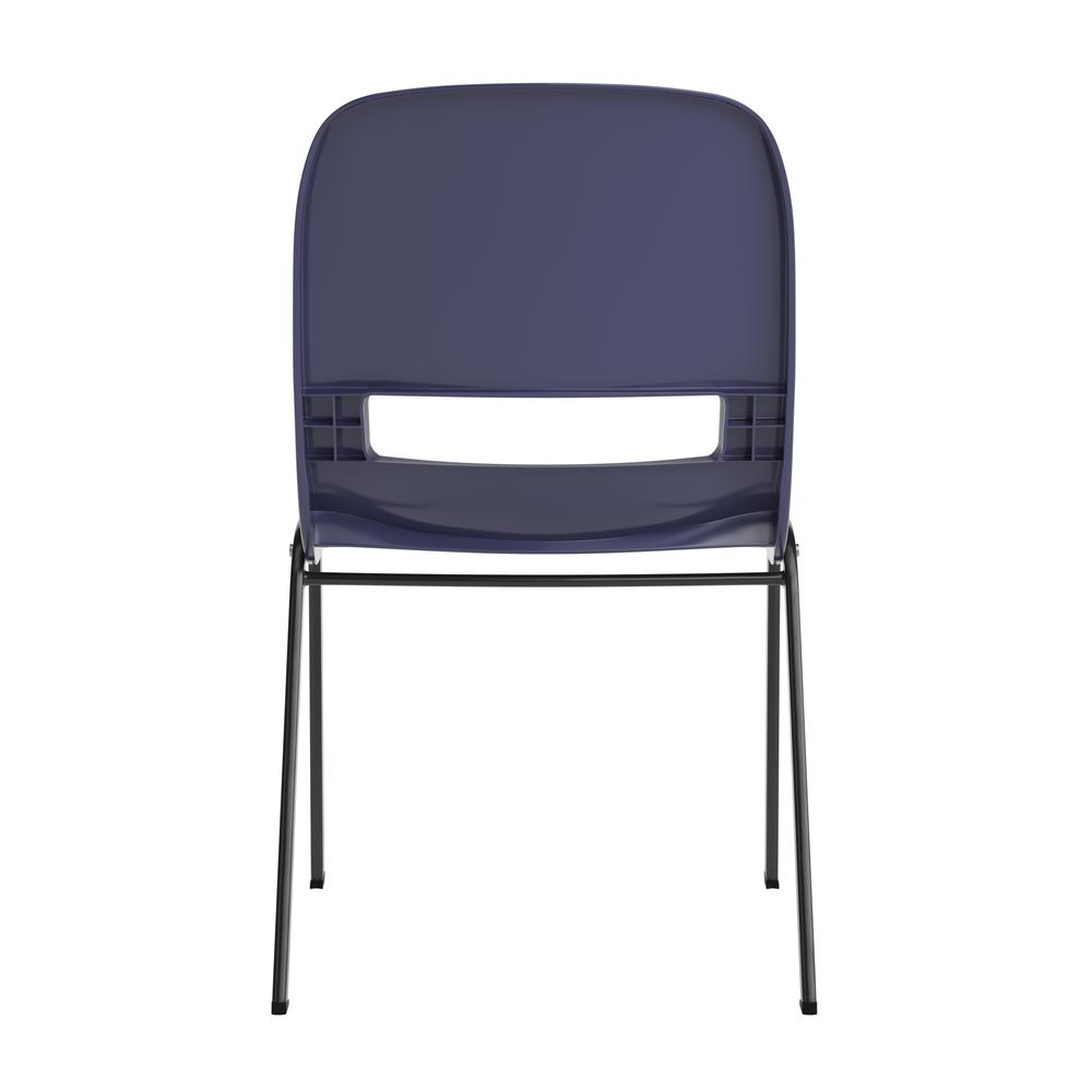 661 lb. Capacity Navy Shell Stack Chair with Black Frame and 16'' Seat Height. Picture 8