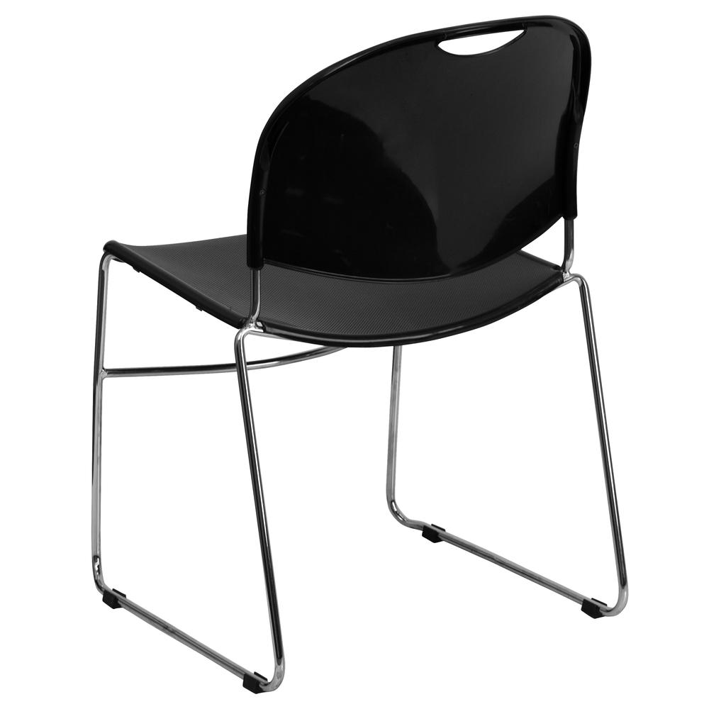 880 lb. Capacity Black Ultra-Compact Stack Chair with Chrome Frame. Picture 4