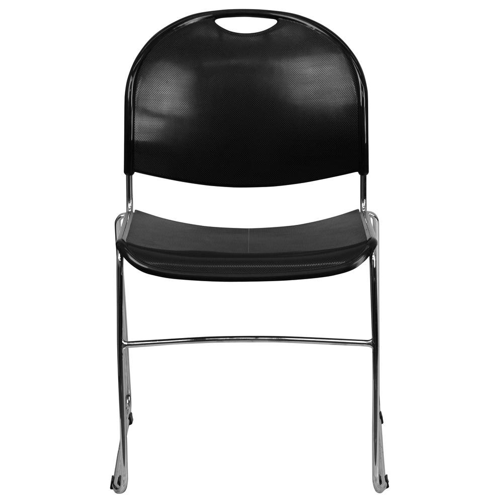 880 lb. Capacity Black Ultra-Compact Stack Chair with Chrome Frame. Picture 5