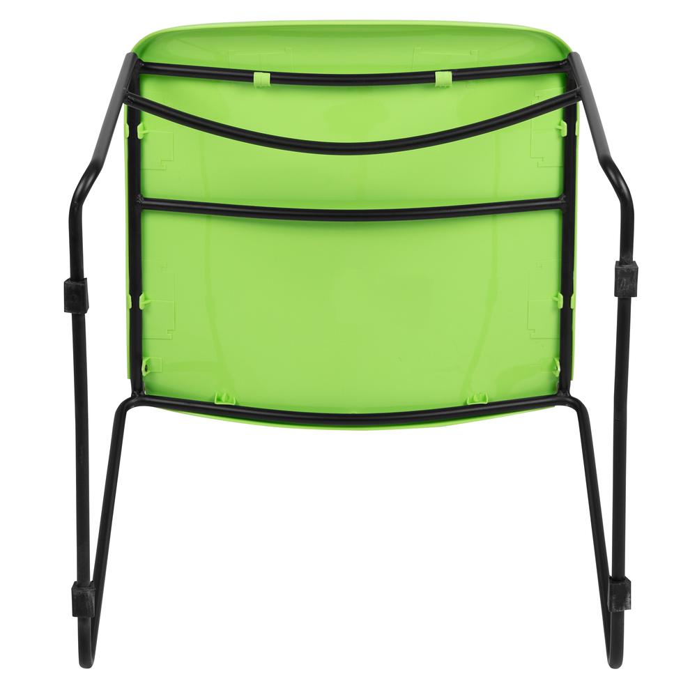 HERCULES Series 880 lb. Capacity Green Ultra-Compact Stack Chair with Black Powder Coated Frame. Picture 10