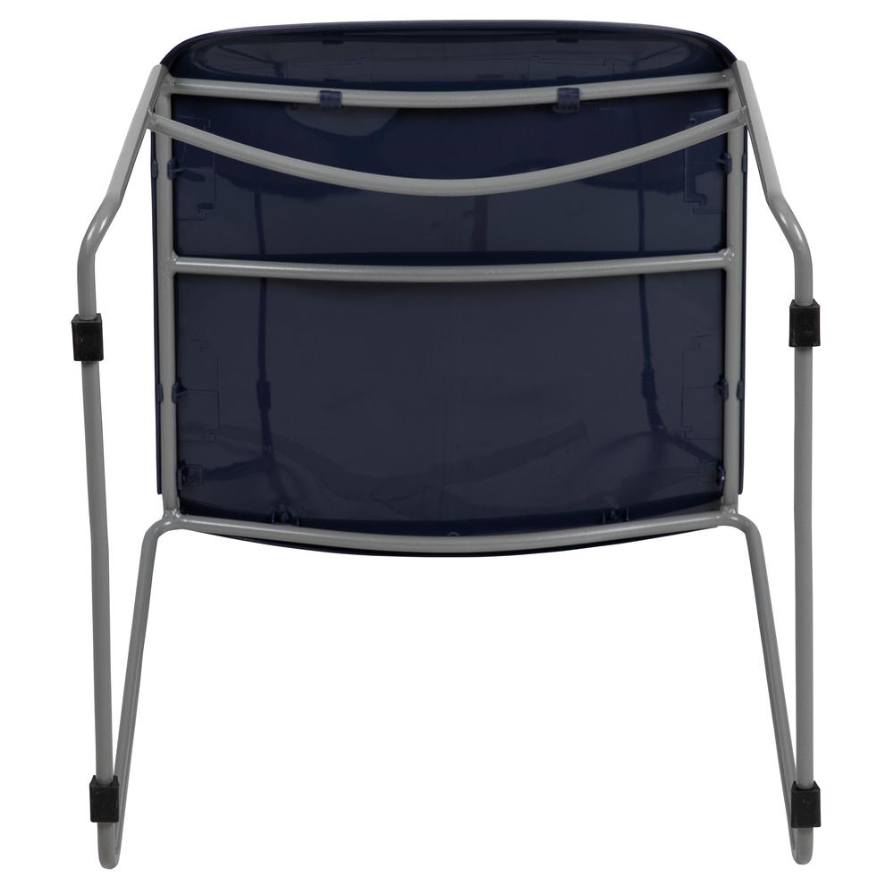 HERCULES Series 880 lb. Capacity Navy Ultra-Compact Stack Chair with Silver Powder Coated Frame. Picture 10