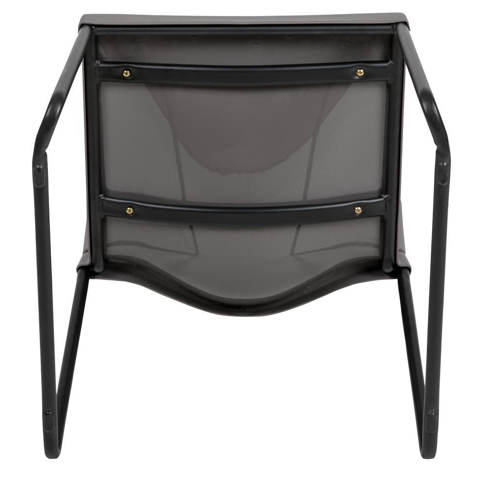 HERCULES Series 880 lb. Capacity Gray Full Back Contoured Stack Chair with Black Powder Coated Sled Base. Picture 10