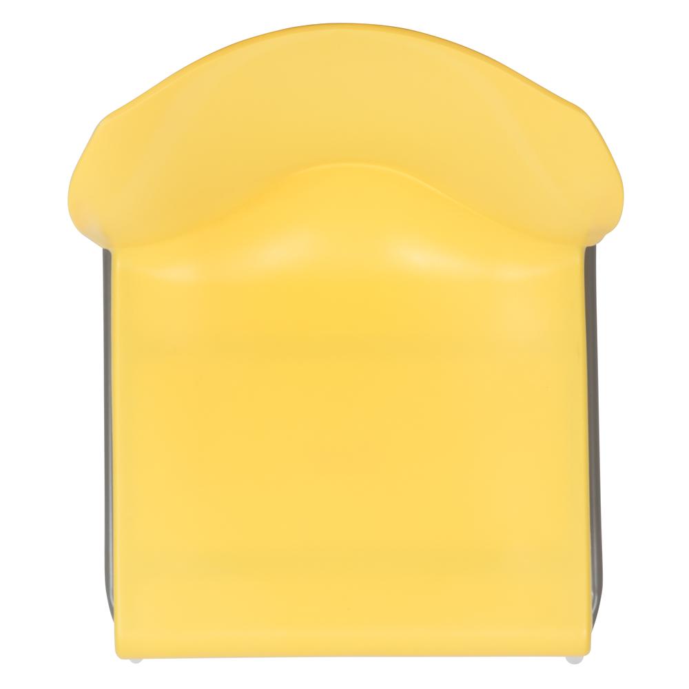 HERCULES Series 880 lb. Capacity Yellow Full Back Contoured Stack Chair with Gray Powder Coated Sled Base. Picture 9