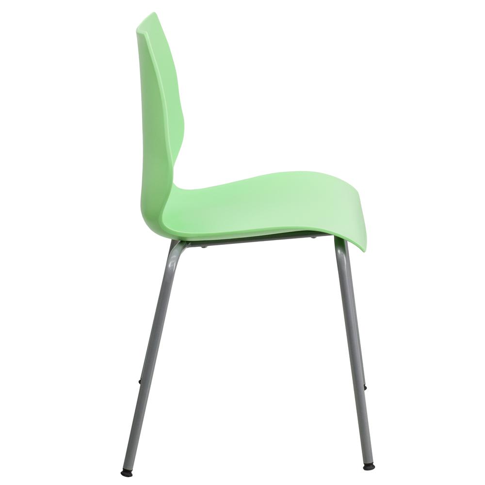 770 lb. Capacity Green Stack Chair with Lumbar Support and Silver Frame. Picture 2