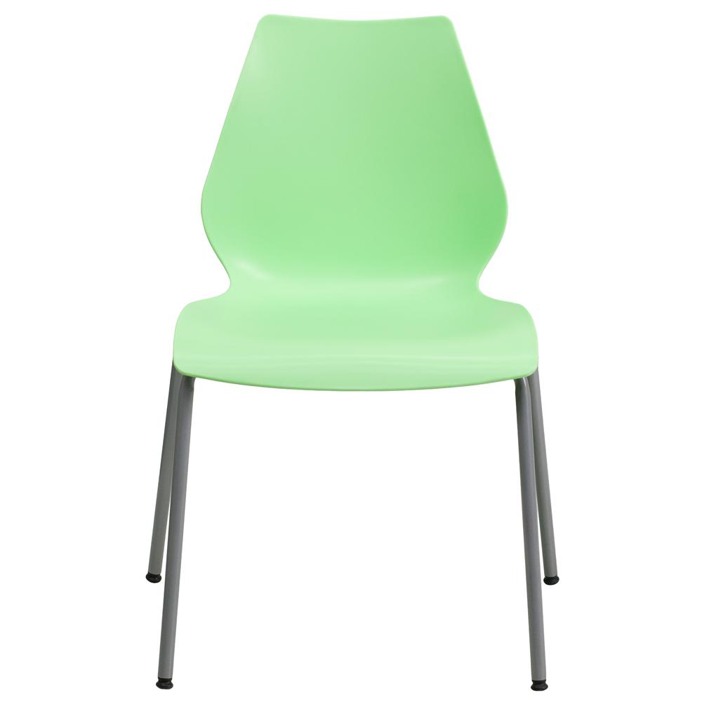 770 lb. Capacity Green Stack Chair with Lumbar Support and Silver Frame. Picture 4