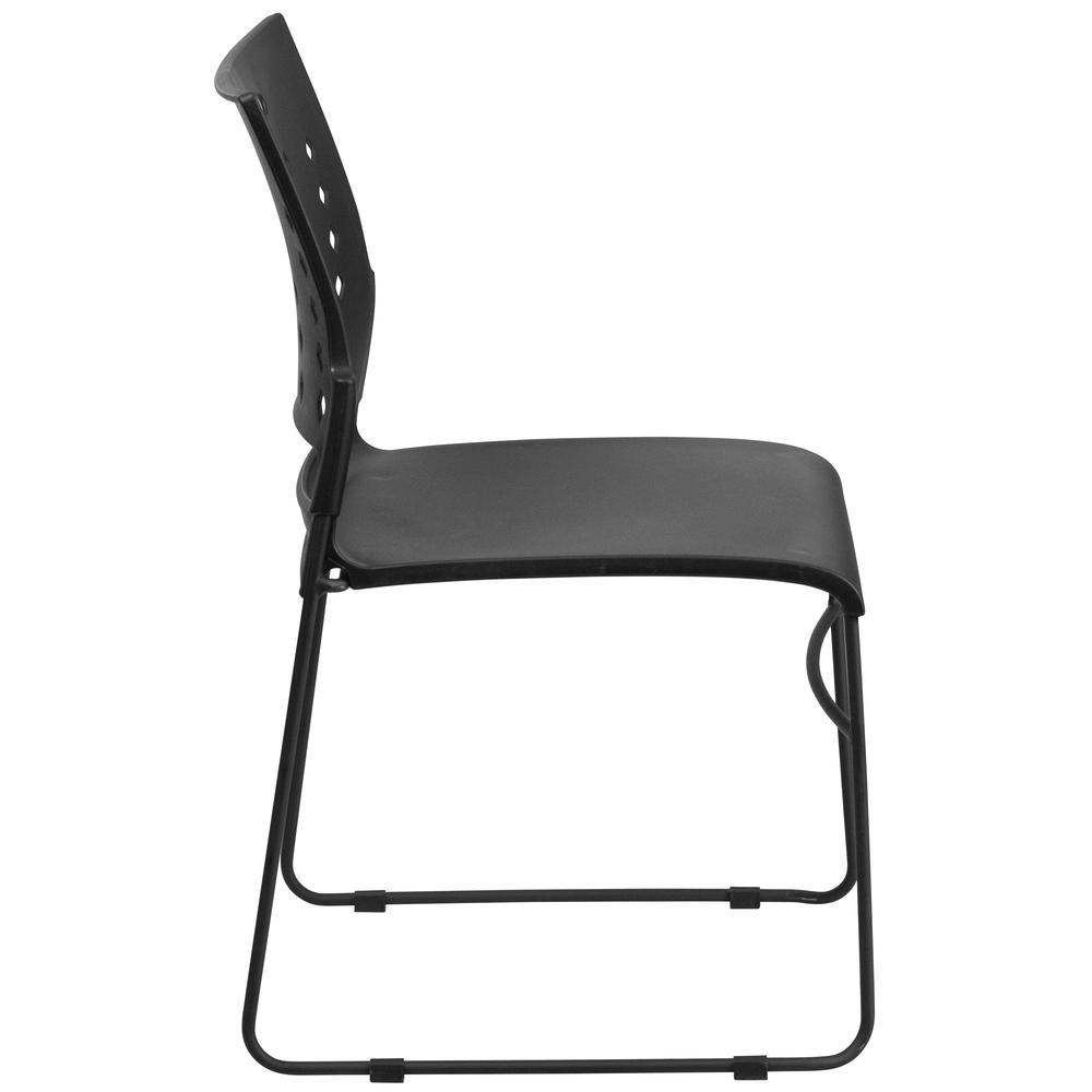 HERCULES Series 881 lb. Capacity Black Sled Base Stack Chair with Air-Vent Back. Picture 2