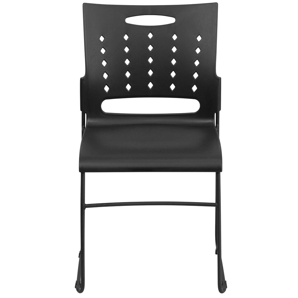 HERCULES Series 881 lb. Capacity Black Sled Base Stack Chair with Air-Vent Back. Picture 4