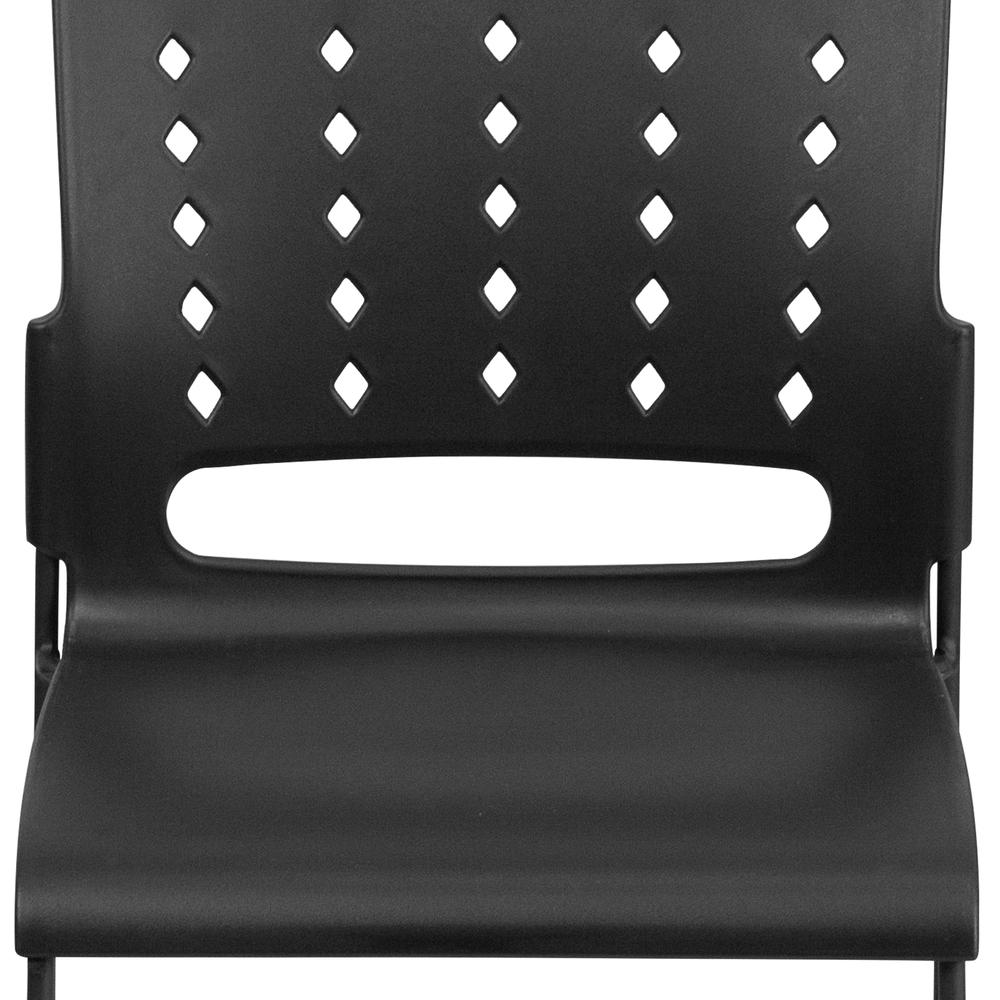 881 lb. Capacity Black Sled Base Stack Chair with Carry Handle and Air-Vent Back. Picture 7