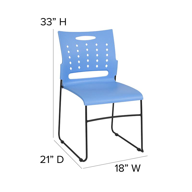 881 lb. Capacity Blue Sled Base Stack Chair with Air-Vent Back. Picture 5