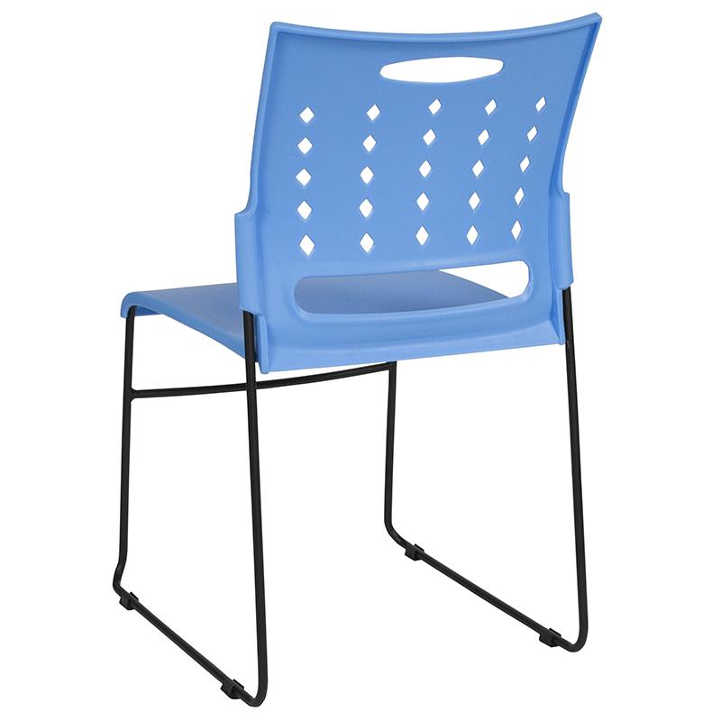 881 lb. Capacity Blue Sled Base Stack Chair with Air-Vent Back. Picture 6