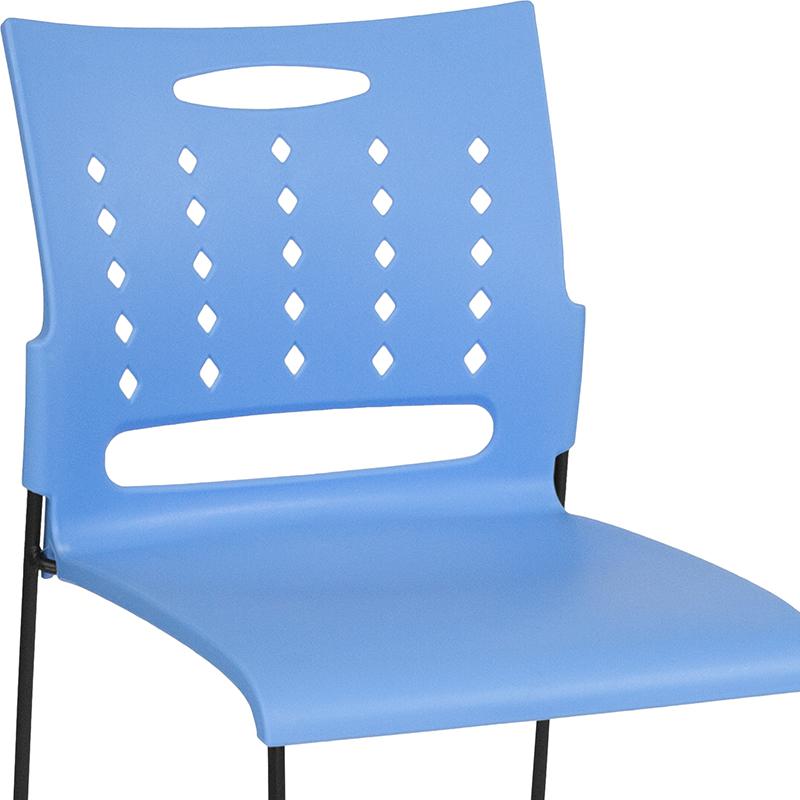 881 lb. Capacity Blue Sled Base Stack Chair with Air-Vent Back. Picture 7