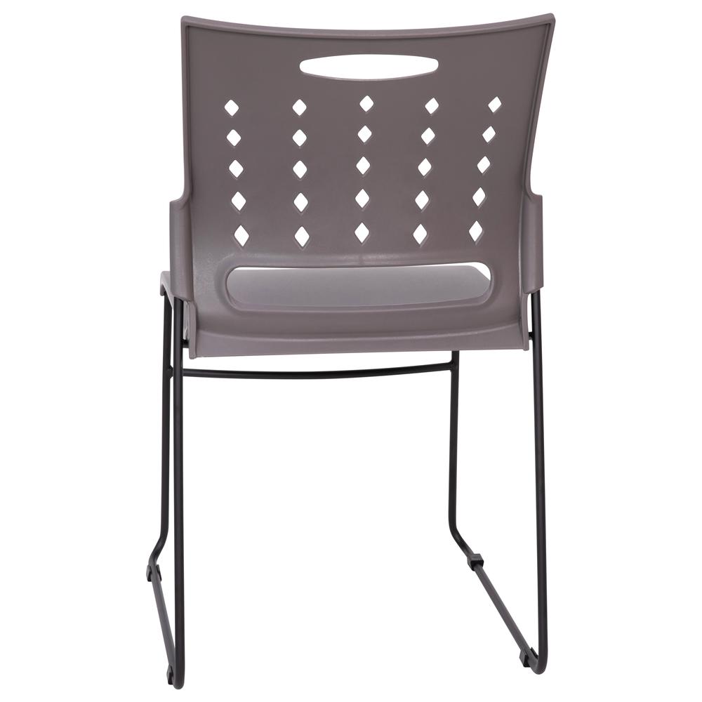 HERCULES Series 881 lb. Capacity Gray Sled Base Stack Chair with Air-Vent Back. Picture 8