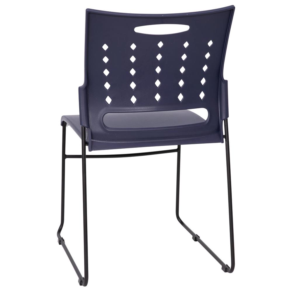 HERCULES Series 881 lb. Capacity Navy Sled Base Stack Chair with Air-Vent Back. Picture 8