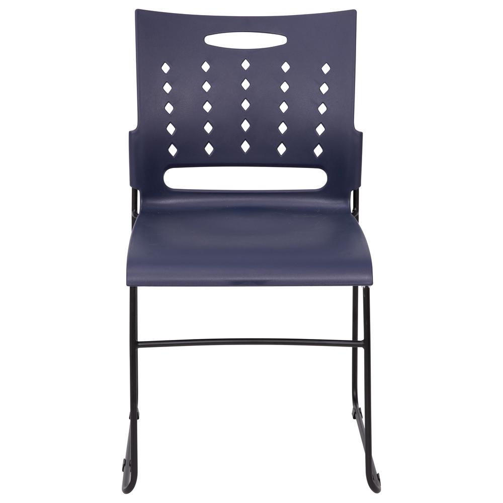 HERCULES Series 881 lb. Capacity Navy Sled Base Stack Chair with Air-Vent Back. Picture 11