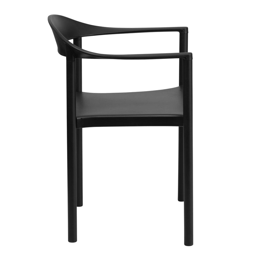 1000 lb. Capacity Black Plastic Cafe Stack Chair. Picture 2