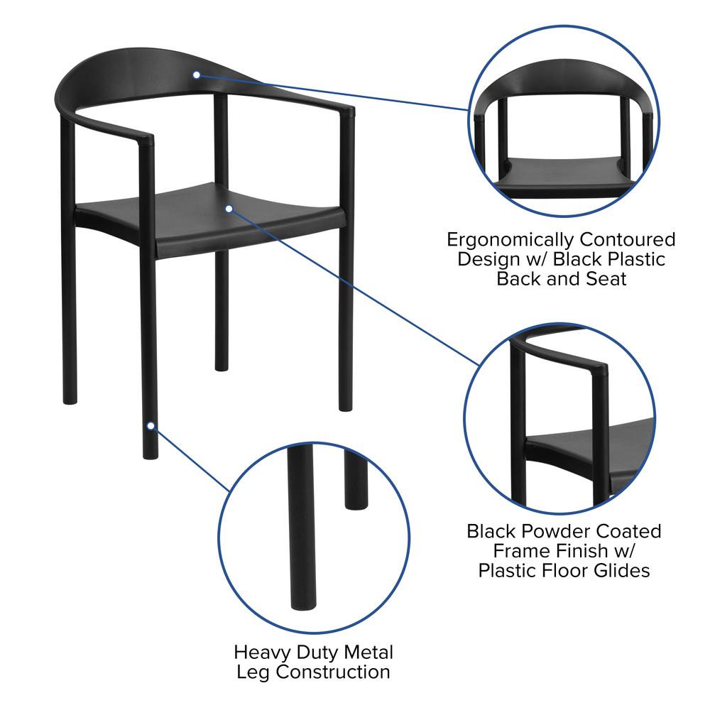 1000 lb. Capacity Black Plastic Cafe Stack Chair. Picture 5