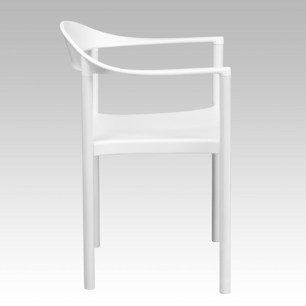 1000 lb. Capacity White Plastic Cafe Stack Chair. Picture 2