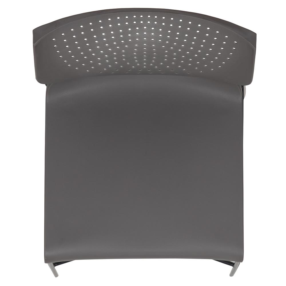 HERCULES Series 661 lb. Capacity Gray Full Back Stack Chair with Black Powder Coated Frame. Picture 9