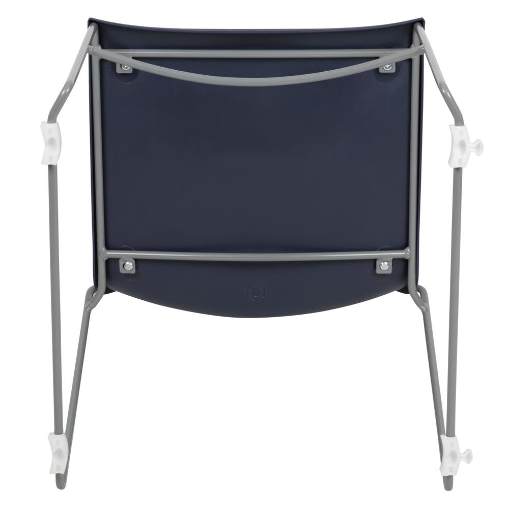 HERCULES Series 661 lb. Capacity Navy Full Back Stack Chair with Gray Powder Coated Frame. Picture 10