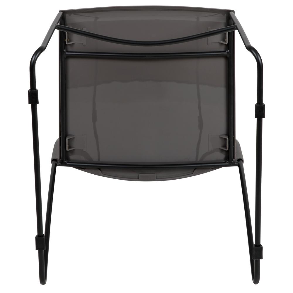 HERCULES Series 661 lb. Capacity Gray Stack Chair with Air-Vent Back and Black Powder Coated Sled Base. Picture 10