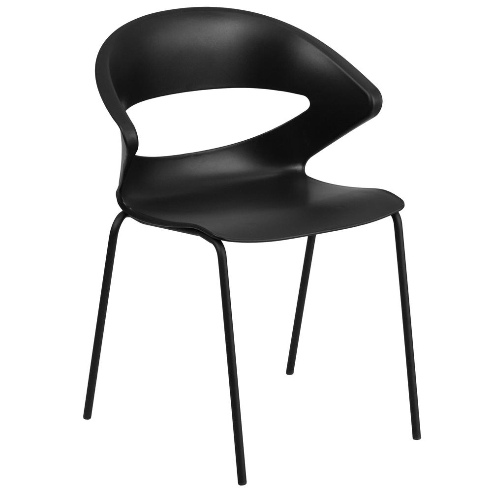 HERCULES Series 440 lb. Capacity Black Stack Chair. Picture 1
