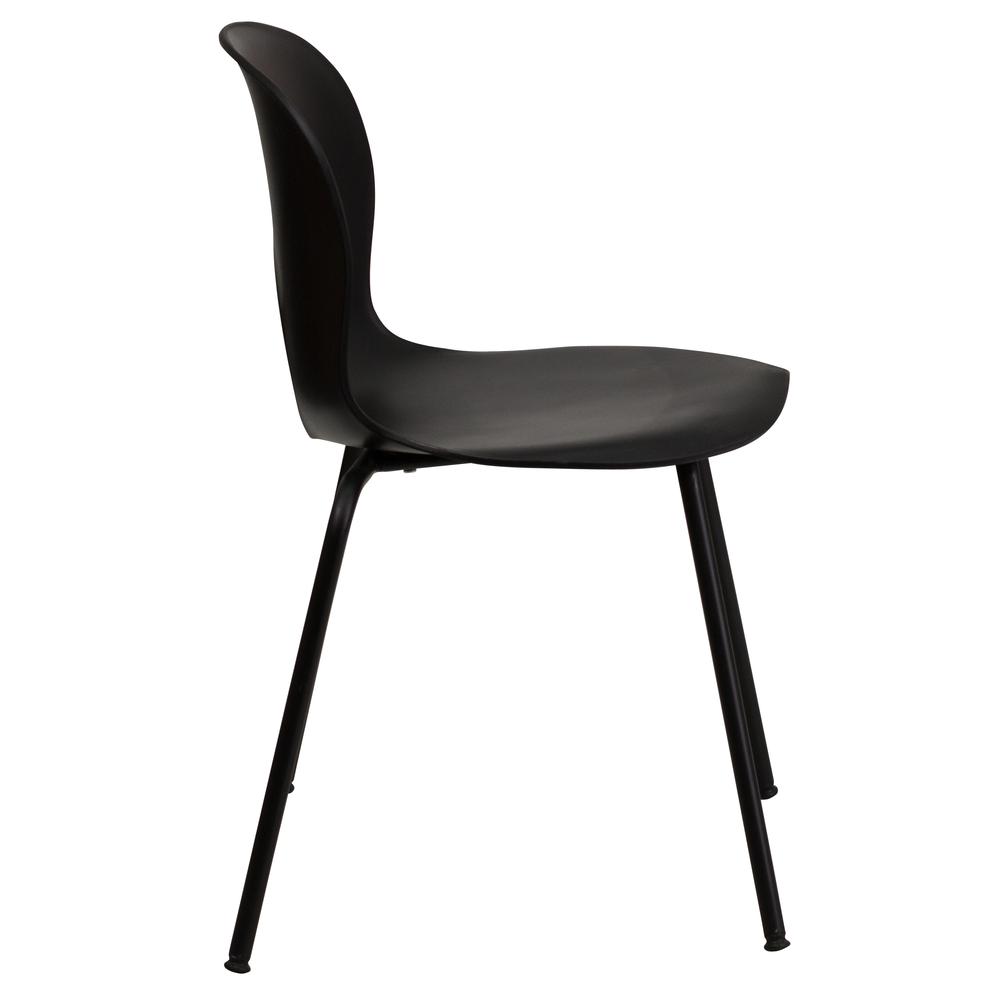 HERCULES Series 770 lb. Capacity Designer Black Plastic Stack Chair with Black Frame. Picture 2