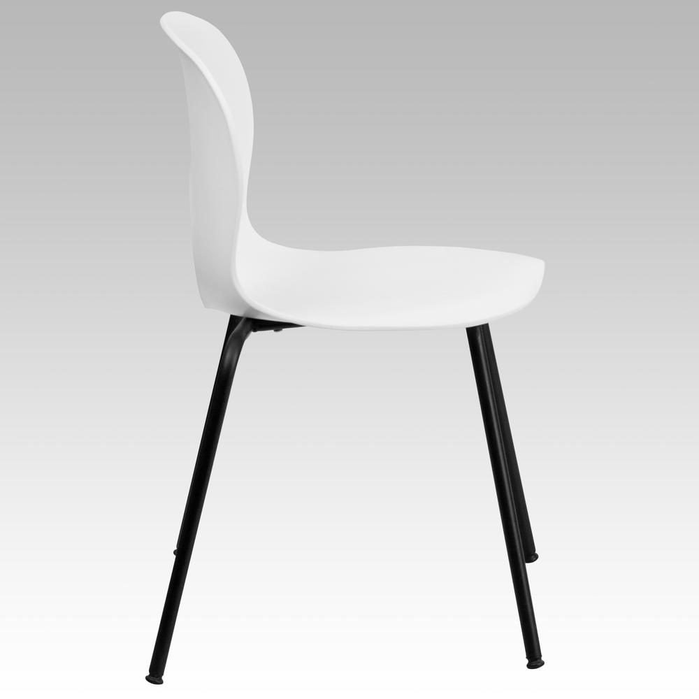 HERCULES Series 770 lb. Capacity Designer White Plastic Stack Chair with Black Frame. Picture 2