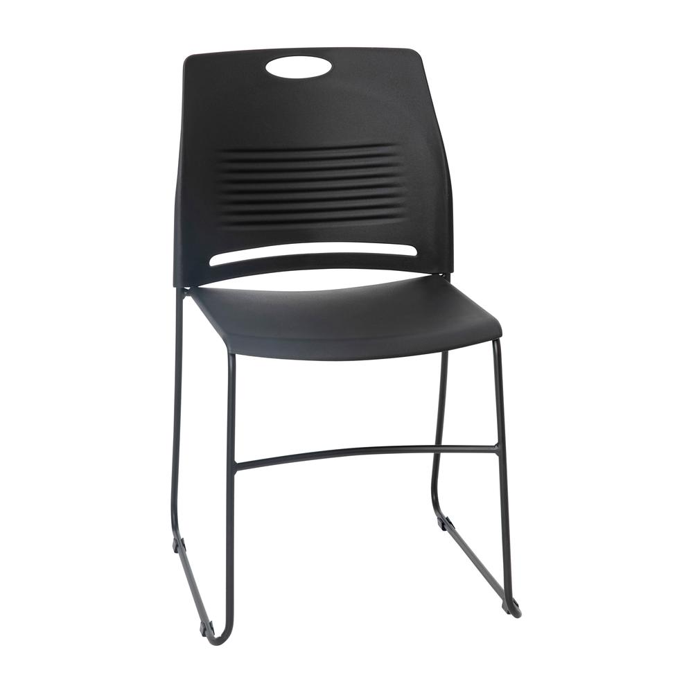 Modern Commercial Grade Contoured Stack Chair with Sled Base. Picture 1