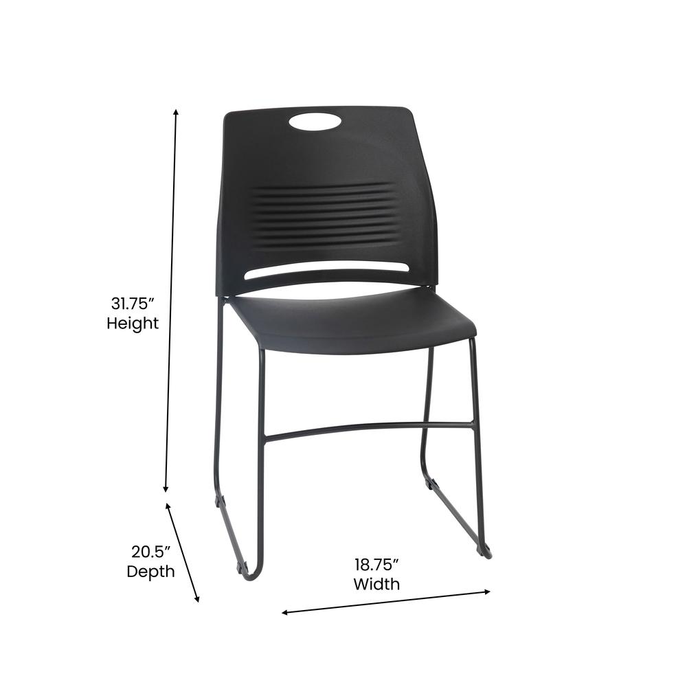 Modern Commercial Grade Contoured Stack Chair with Sled Base. Picture 8
