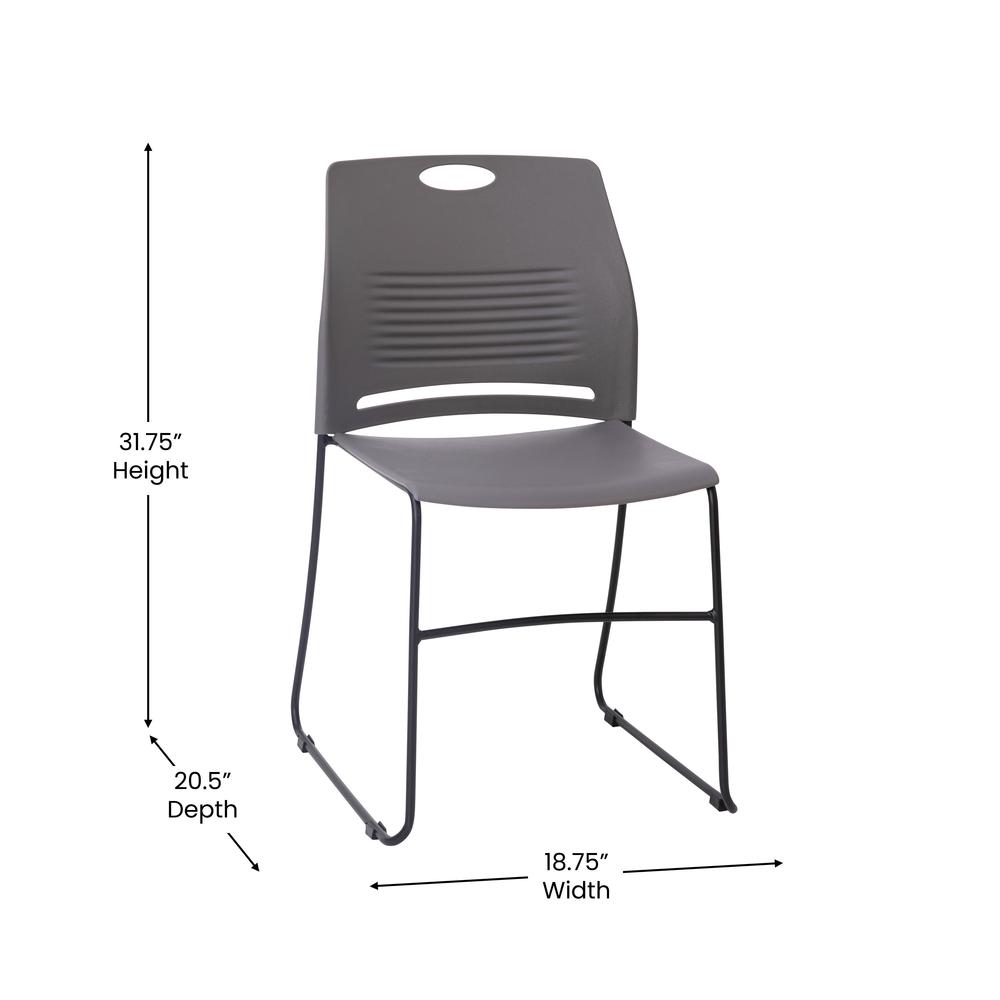Modern Commercial Grade Contoured Stack Chair with Sled Base. Picture 8