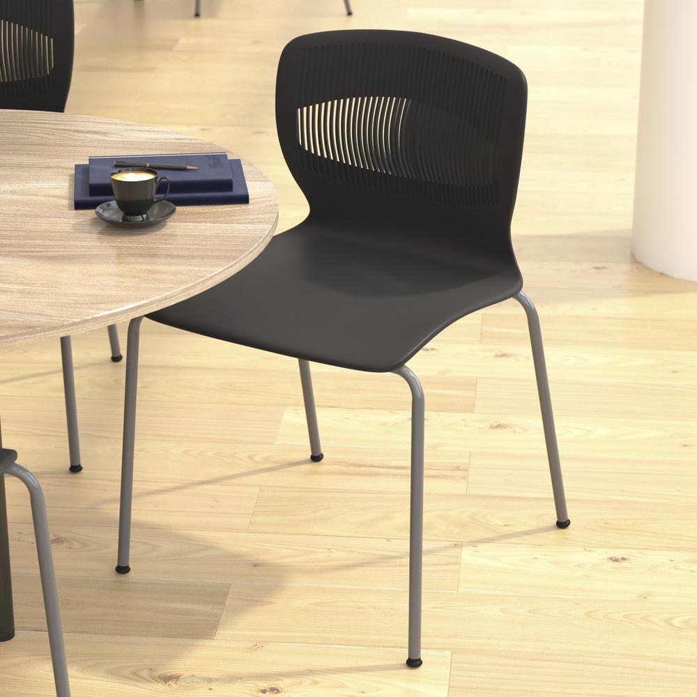 Modern Commercial Grade Stacking Chair with Lumbar Support. Picture 9