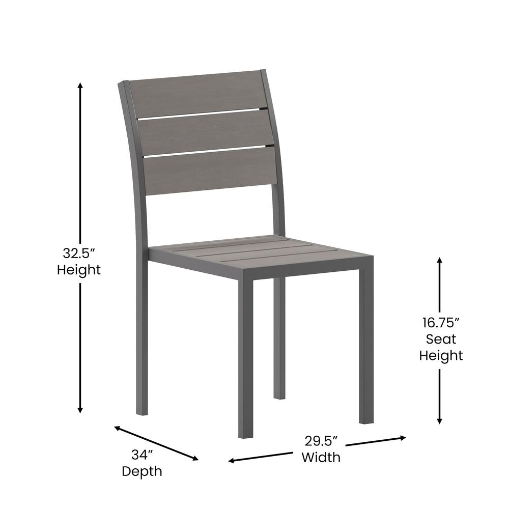 Modern Commercial Grade Armless Patio Chair. Picture 8