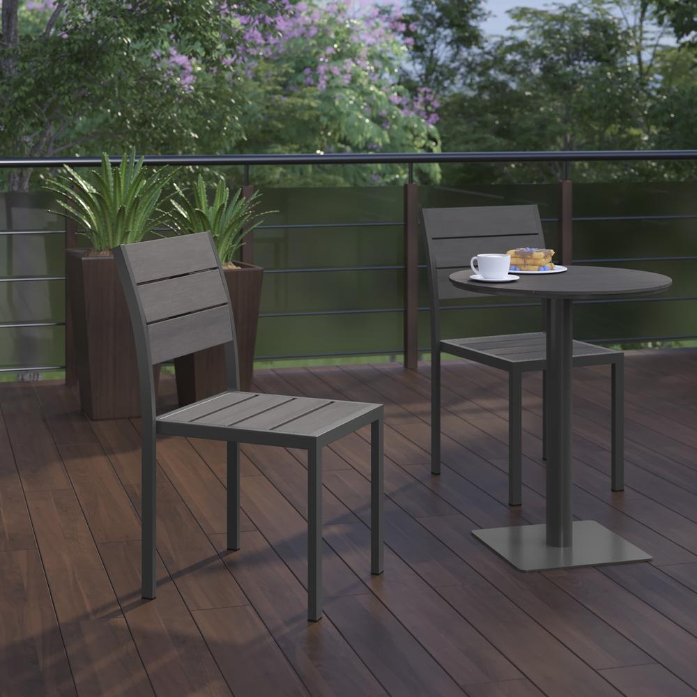 Modern Commercial Grade Armless Patio Chair. Picture 5