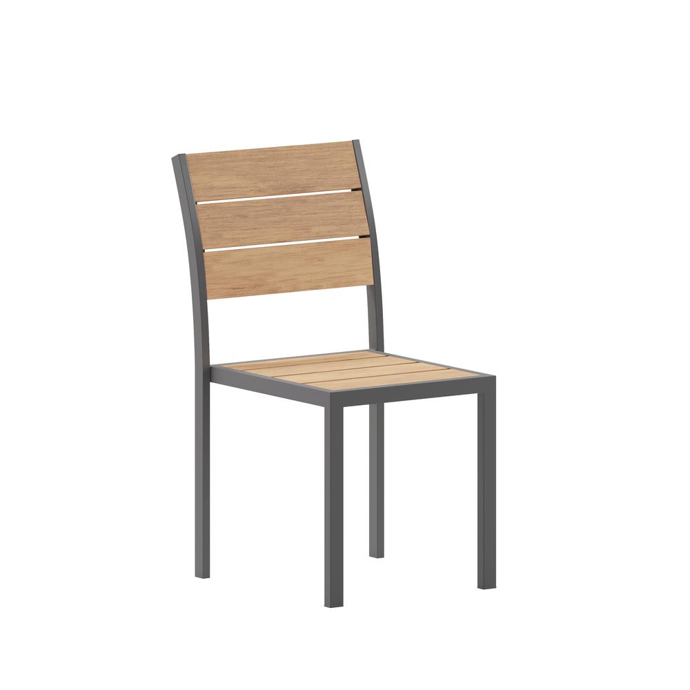 Modern Commercial Grade Patio Chair with Arms. Picture 1