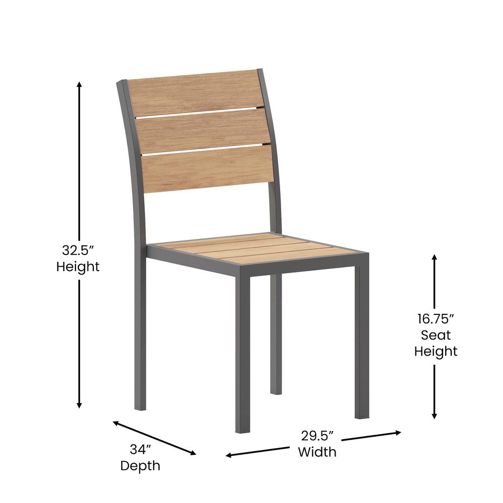 Modern Commercial Grade Patio Chair with Arms. Picture 8