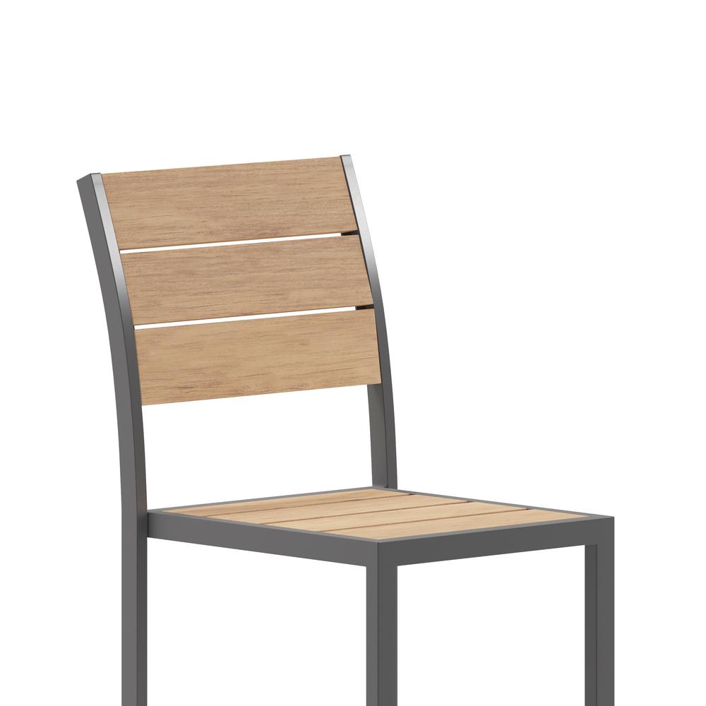 Modern Commercial Grade Patio Chair with Arms. Picture 3